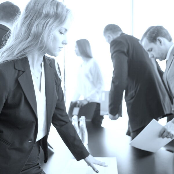 Business people meeting Business people coming and sitting at meeting table